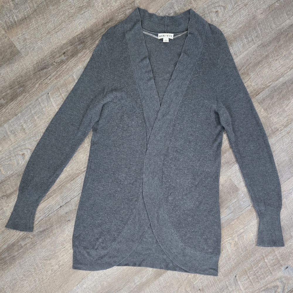 Ava & Viv Women's Gray Cardigan Sweater